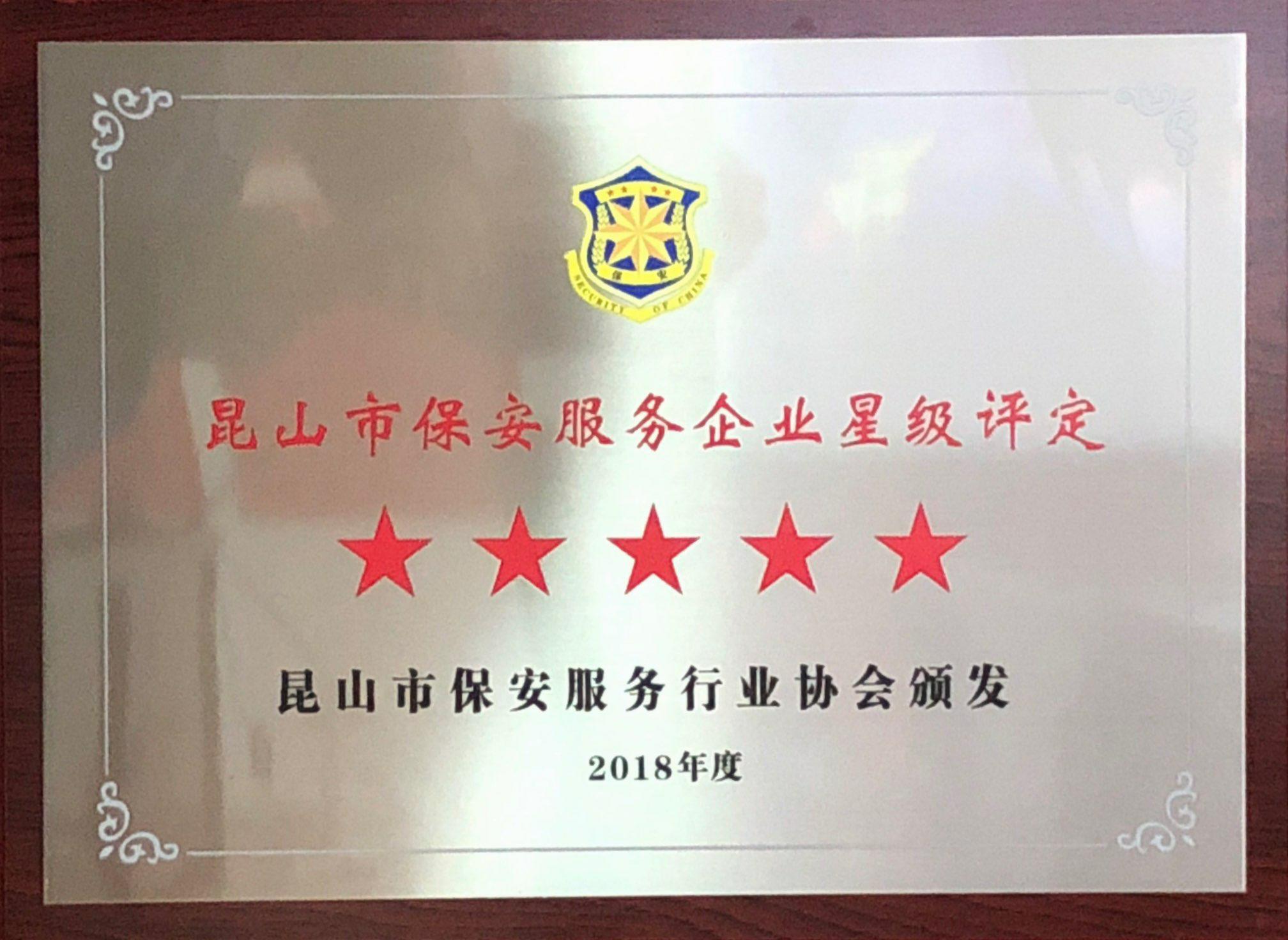 昆山市五星級保安服務企業(yè)